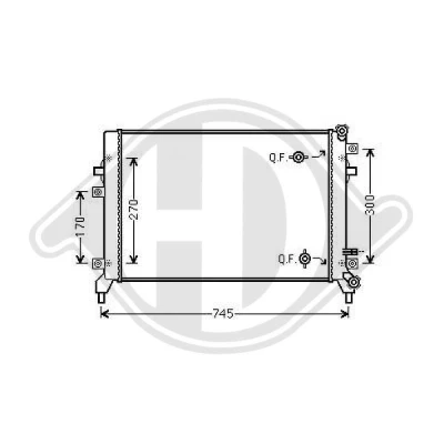 Bilde av DIEDERICHS DCM3464 Radiator Aluminium 625 405 18 Climate Kjøleribber loddet SKODA: Octavia 2 Combi, II Hatchback, Yeti, VOLKSWAGEN: Caddy 3