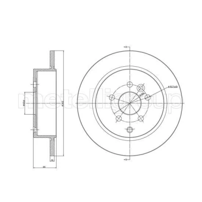 Bilde av METELLI Bremseskive LAND ROVER: Freelander 2 SUV 302,0mm 12,0mm 5 fullt ut 23 1052C Bremseskiver, Skivebremser