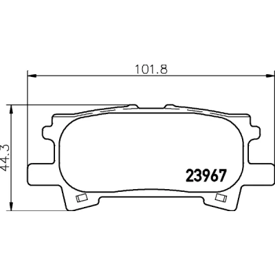 Bilde av HELLA 8DB 355 010 621 Bremseklosser ikke klargjort for slitasjeindikator LEXUS: RX II