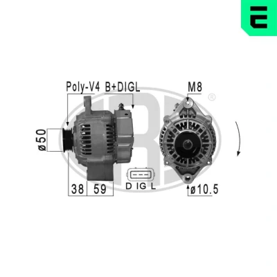 Bilde av ERA 210888A Dynamo 14V 70A SUZUKI: Grand Vitara 1 SUV, Baleno I Stasjonsvogn, Sedan