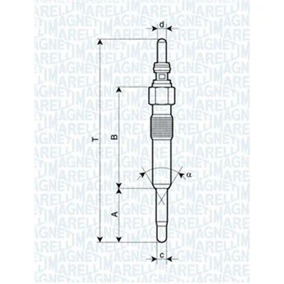 Bilde av MAGNETI MARELLI 062900028304 Glødeplugg 11V 10A M10X1 VOLKSWAGEN: Transporter 4 Bus, Passat B5 GP Stasjonsvogn, 4, RENAULT: Kangoo I