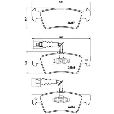 Bilde av BREMBO P 85 068 Bremseklosser PRIME LINE Ring inkl. slitasjevarselkontakt med kolbleklips uten tilbehør VOLKSWAGEN: Touareg I
