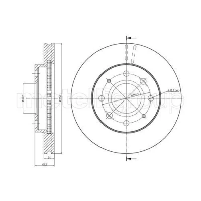 Bilde av METELLI 23 0652 Bremseskiver 256,0 24,0 4 69,0 ventilert