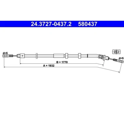 Bilde av ATE 24.3727 0437.2 Bremsekabel 1932 MERCEDES BENZ: ML Klasse