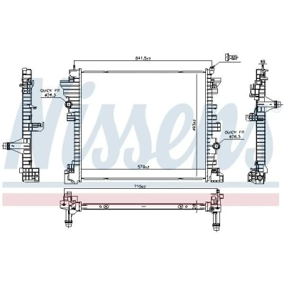 Bilde av NISSENS 606568 Radiator Aluminium 579 493 26 Kjøleribber loddet