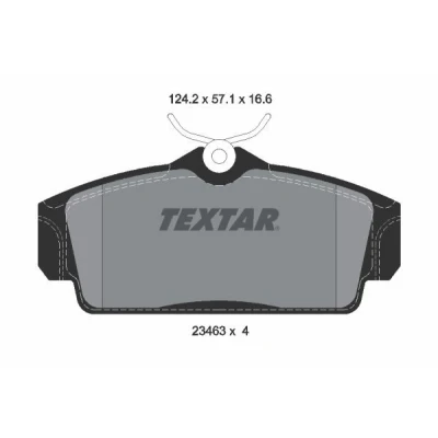 Bilde av TEXTAR 2346302 Bremseklosser ikke klargjort for slitasjeindikator NISSAN: Almera II Hatchback, Primera Hatchback