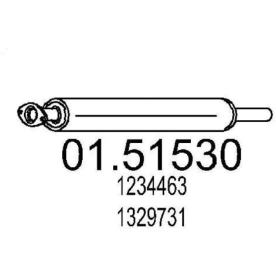 Bilde av MTS 01.51530 Mellomlyddemper 980 VOLVO: S40 II, V50, C30