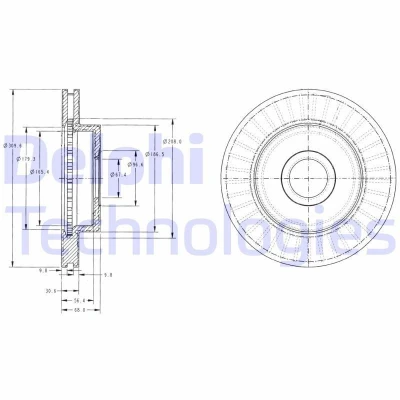 Bilde av DELPHI BG3659 Bremseskiver 305 26 5 ventilert oljet ubehandlet uten hjullager, ABS sensorring JEEP: Grand Cherokee 2, I