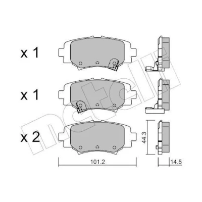Bilde av Bremseklosser sett METELLI 22 0993 0