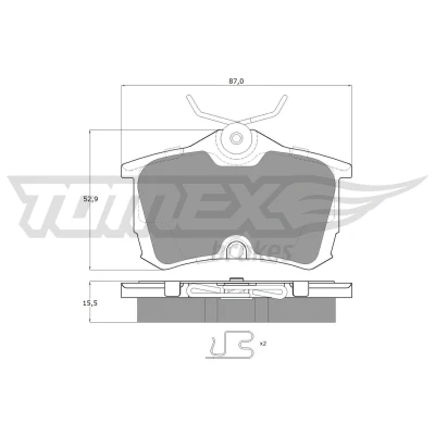 Bilde av TOMEX brakes TX 14 51 Bremseklosser bakaksel med akustisk slitasjevarsel HONDA: Accord 7 Limousine, Tourer, 6 Limousine