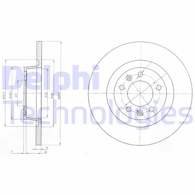 Bilde av DELPHI BG4085 Bremseskiver 290 14 5 fullt ut oljet ubehandlet uten hjullager, ABS sensorring PEUGEOT: Expert II Tepee, Van