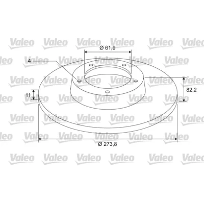 Bilde av VALEO 675406 Bremseskiver bakaksel 274 11 4 fullt ut belagt med skrue, ABS senorring, integrert hjullager RENAULT: GRAND SCENIC 2, 2