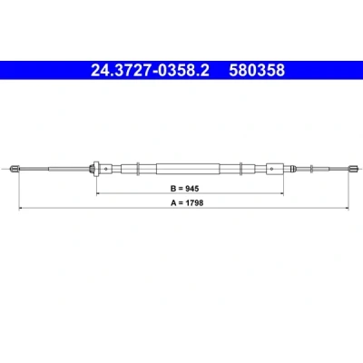 Bilde av ATE 24.3727 0358.2 Bremsekabel 1798