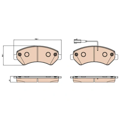Bilde av TRW GDB2069 Bremseklosser inkl. slitasjevarselkontakt FIAT: Ducato III Flatvogn lastebil / Chassis, Minibuss, Van