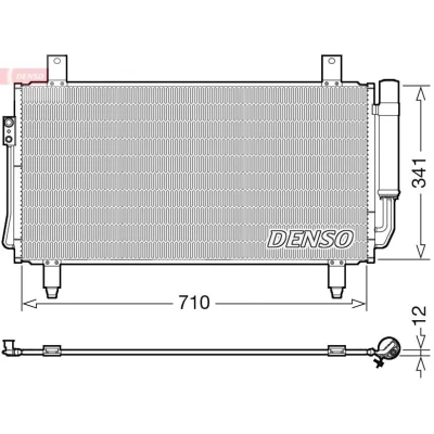 Bilde av DENSO DCN45006 Kondensator med tørker 678x360.6x12 R 134a 678 MITSUBISHI: OUTLANDER 3
