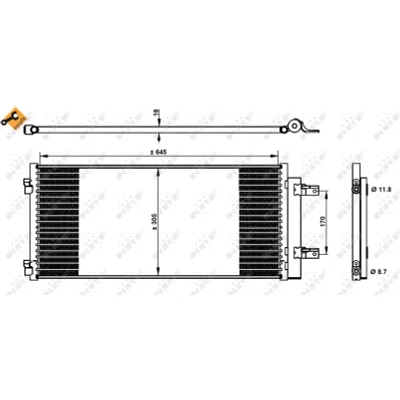 Bilde av NRF EASY FIT 350338 Kondensator med tetning tørker 11,8 8,7 Aluminium 645