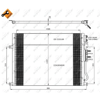 Bilde av NRF EASY FIT 35920 Kondensator med tetningsring 15,5 10,2 Aluminium 595 JEEP: Commander