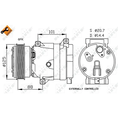 Bilde av NRF 32231 Kompressor V5 12 PAG 150 med kompressorlje, tetningsring EASY FIT