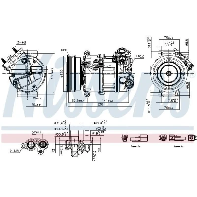 Bilde av NISSENS 891004 Kompressor PXC16 12 PAG 46 YF R 134a VOLVO: V60 I, XC60 I
