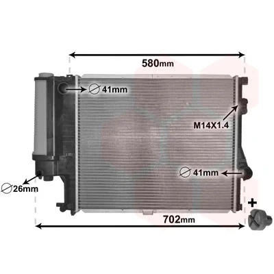 Bilde av VAN WEZEL 06002186 Radiator Aluminium 515 435 30 *** IR PLUS med tilbehør Kjøleribber loddet BMW: 5 Sedan, Touring