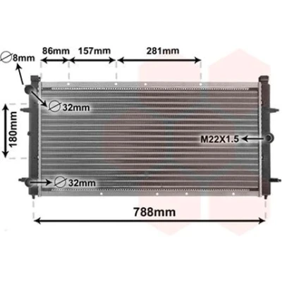 Bilde av VAN WEZEL 58002114 Radiator Aluminium 720 355 32 Kjøleribber satt sammen mekanisk VOLKSWAGEN: Transporter 4