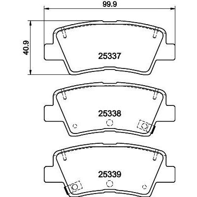 Bilde av HELLA 8DB 355 040 171 Bremseklosser med akustisk slitasjevarsel tilbehør KIA: SOUL 2, Niro, Optima / K5 Sportswagon, HYUNDAI: Kona SUV, Veloster