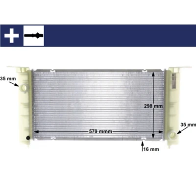 Bilde av MAHLE ORIGINAL CR 1449 000S Radiator 580 325 18 med slange Kjøleribber loddet