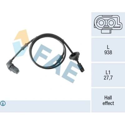 Bilde av FAE 78567 ABS Sensor Hall prinsipp 2 938 MERCEDES BENZ: C Klasse Sedan, T modell