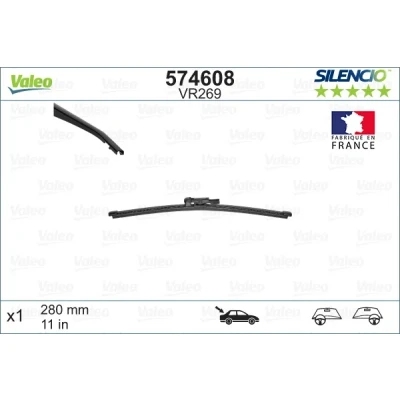 Bilde av Vindusvisker Valeo Silencio X.trm 574608 280mm bak Rammeløs MERCEDES BENZ: E Klasse T modell, GLA, BMW: 1 Hatchback, MINI: Clubman