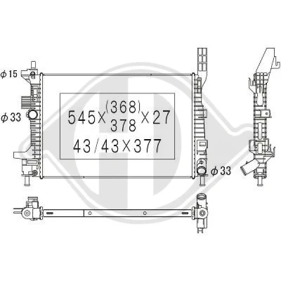 Bilde av DIEDERICHS DCM2101 Radiator 543 377 27 Climate FORD: FOCUS 3