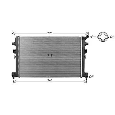 Bilde av PRASCO VN2426 Radiator 620 408 26 med hurtigkoplinger Kjøleribber loddet VOLKSWAGEN: Golf 7, 7 Variant, SKODA: Superb III Stasjonsvogn
