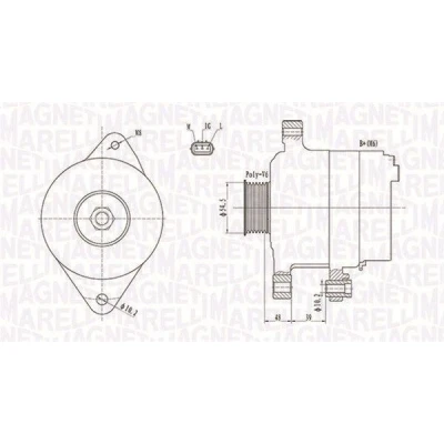Bilde av MAGNETI MARELLI 063731800010 Dynamo 12V 90A TOYOTA: Yaris I Hatchback