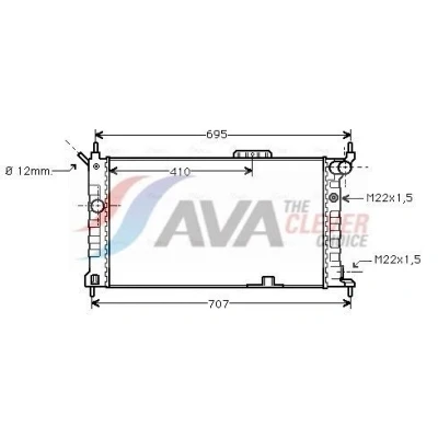 Bilde av AVA COOLING SYSTEMS OL2091 Radiator Aluminium 590mm 359mm 32mm uten ekspansjonstank Kjøleribber satt sammen mekanisk OPEL: Astra F Caravan, CC