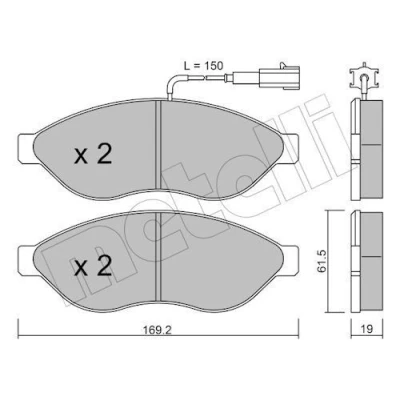 Bilde av Bremseklosser sett METELLI 22 0708 1