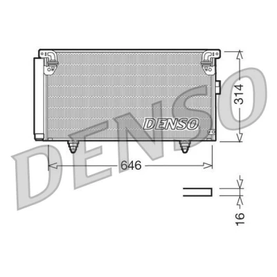 Bilde av DENSO DCN36001 Kondensator med tørker 646x314x16 R 134a 646