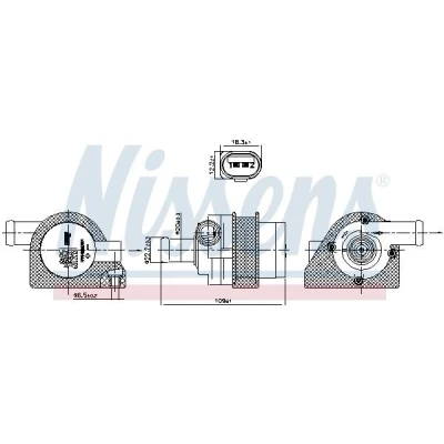 Bilde av NISSENS 832109 Vannpumpe elektrisk VOLKSWAGEN: Golf 5, Touran I, Passat B6 Variant, SKODA: Fabia 2, Yeti, AUDI: A1 Hatchback, A3 Sportback