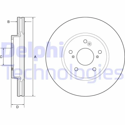 Bilde av DELPHI BG4785C Bremseskiver 293 25 5 ventilert belagt ubehandlet uten hjullager, ABS sensorring HONDA: HR V II