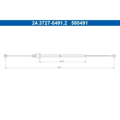 Bilde av ATE 24.3727 0491.2 Bremsekabel 515 MERCEDES BENZ: E Klasse T modell, Sedan