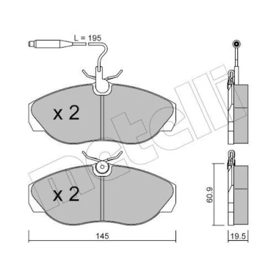 Bilde av Bremseklosser sett, Framaksel, citroën,fiat,peugeot, 4251.16, 4251.17, 4254.51, 71752980, 71770972, 77362212, 9945788