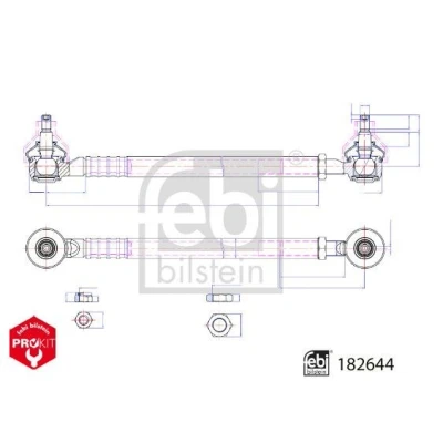 Bilde av FEBI BILSTEIN 182644 Parallellstag framaksel med tilleggsmateriale