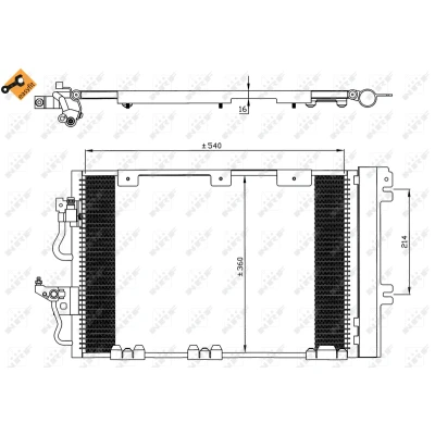 Bilde av NRF EASY FIT 35556 Kondensator med tørker, tetningsring 11,6 Aluminium 545 OPEL: Zafira B, Astra H GTC, Caravan