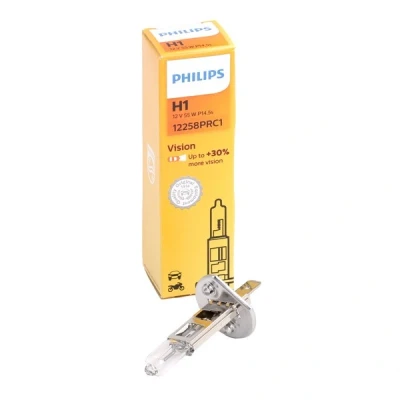 Bilde av Halogenpære PHILIPS Vision H1 P14,5s, passer mange bilmodeller, 000000 000268, 000375, 030005050011, 07 11 9 978 390, 50 064