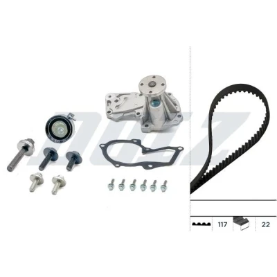 Bilde av DOLZ KD070 Vannpumpe + Registerreimsett 117 FORD: MONDEO 4 Turnier, FOCUS 3 FIESTA 6, VOLVO: V50, C30, S40 II