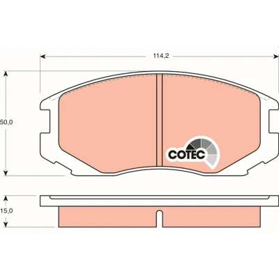 Bilde av TRW COTEC GDB3046 Bremseklosser ikke klargjort for slitasjeindikator MITSUBISHI: Lancer 6 Limousine, Stasjonsvogn, 5 Limousine