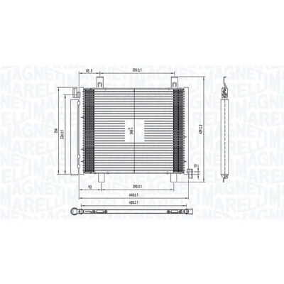 Bilde av MAGNETI MARELLI 350203836000 Kondensator med tørker 427x338x16 338 427 16 VOLKSWAGEN: up! Hatchback, SKODA: Citigo