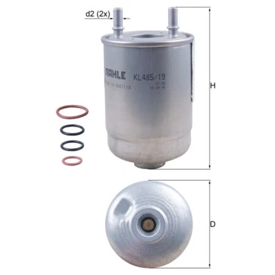 Bilde av MAHLE ORIGINAL KL 485/19D Drivstoffilter ledningsfilter 10 10,0 RENAULT: MEGANE 3 Grandtour, GRAND SCENIC 3,