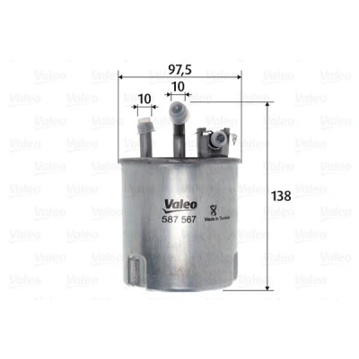 Bilde av VALEO 587567 Drivstoffilter ledningsfilter 10mm NISSAN: Cabstar