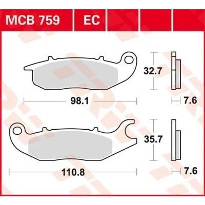 Bilde av TRW Organic Low Budget MCB759EC Bremseklosser