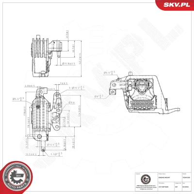 Bilde av Lagring, motor, Høyre Esen skv 75SKV299 bmw, mini OE 22 11 6 853 446, 875 628, 8 835 564