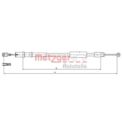 Bilde av METZGER 10.9837 Bremsekabel bakre venstre 1285/1035 COFLE MERCEDES BENZ: Vito Minibuss, Mixto
